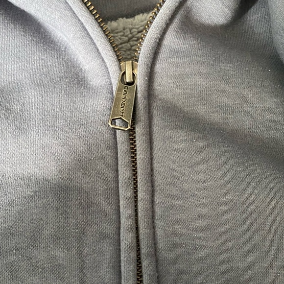 Carhartt Blue/Grey Fleeced Lined Zip-up Hoodie Jr Size Large (unisex) - Picture 6 of 10